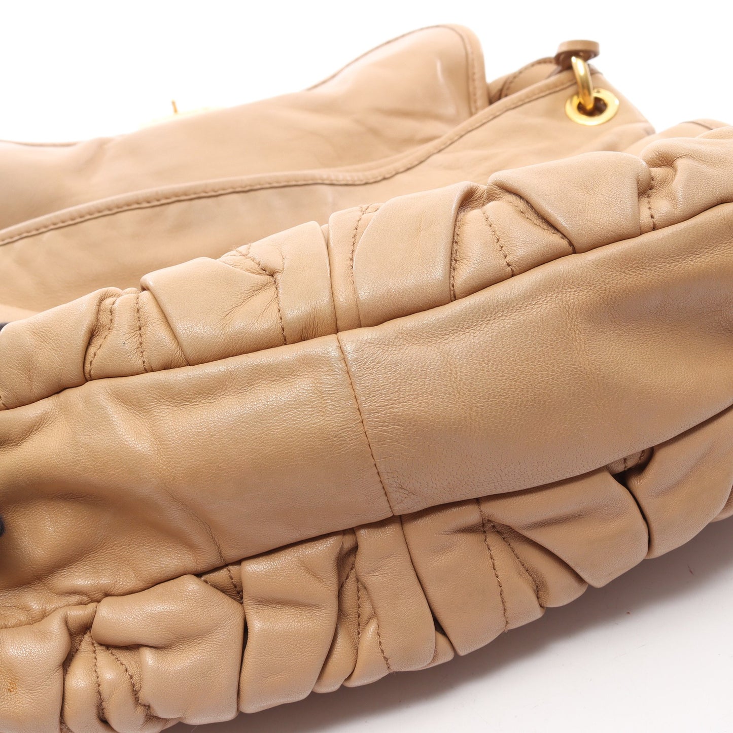 マテラッセ 2WAY ハンドバッグ レザー ベージュ ミュウミュウ バッグ miu miu