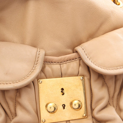 マテラッセ 2WAY ハンドバッグ レザー ベージュ ミュウミュウ バッグ miu miu