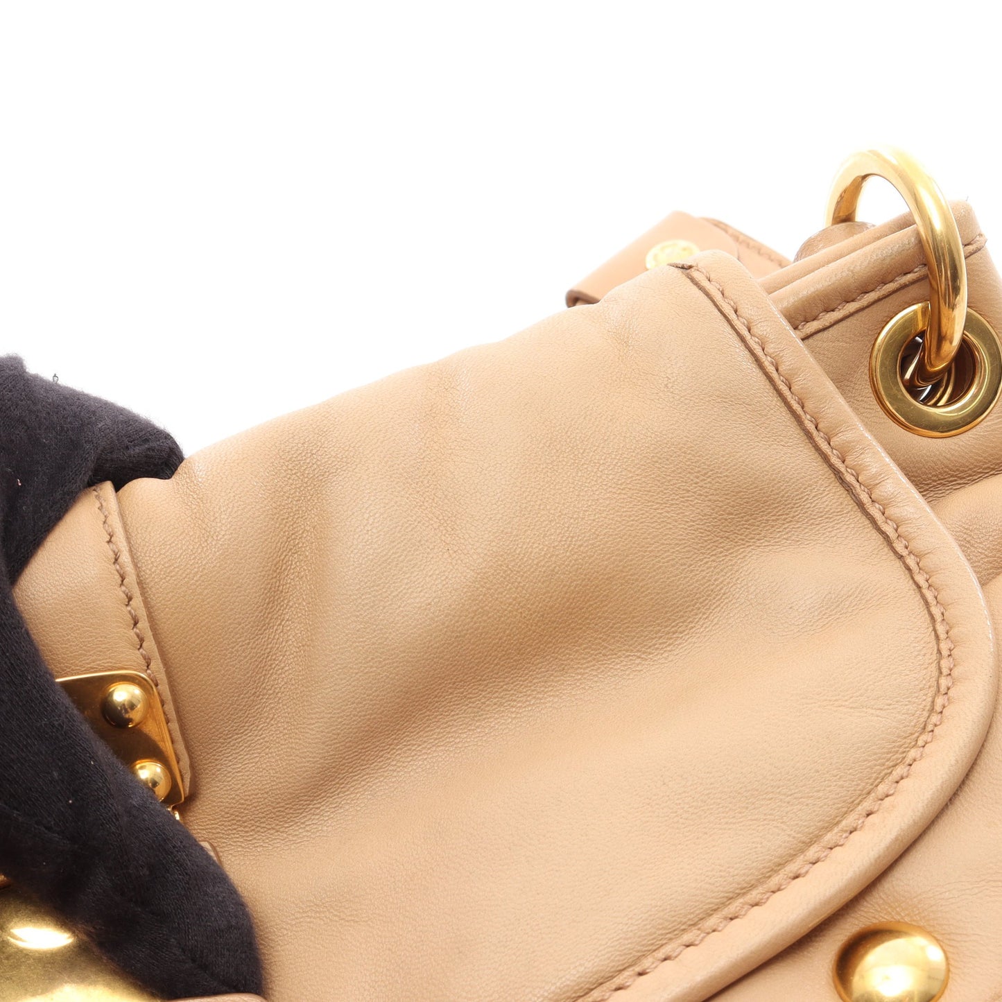 マテラッセ 2WAY ハンドバッグ レザー ベージュ ミュウミュウ バッグ miu miu