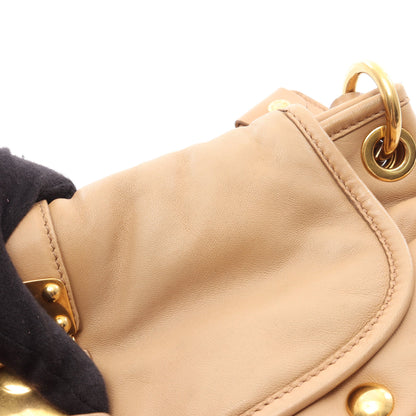 マテラッセ 2WAY ハンドバッグ レザー ベージュ ミュウミュウ バッグ miu miu