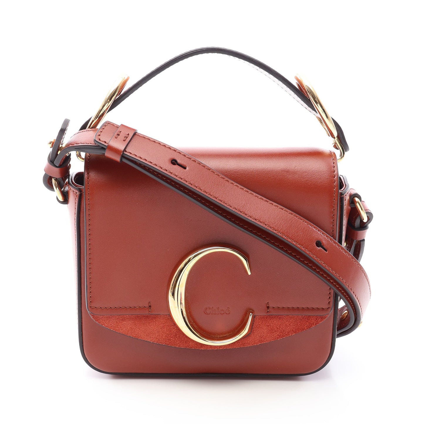 CHLOE C クロエシー 2WAY ハンドバッグ レザー ブラウン クロエ