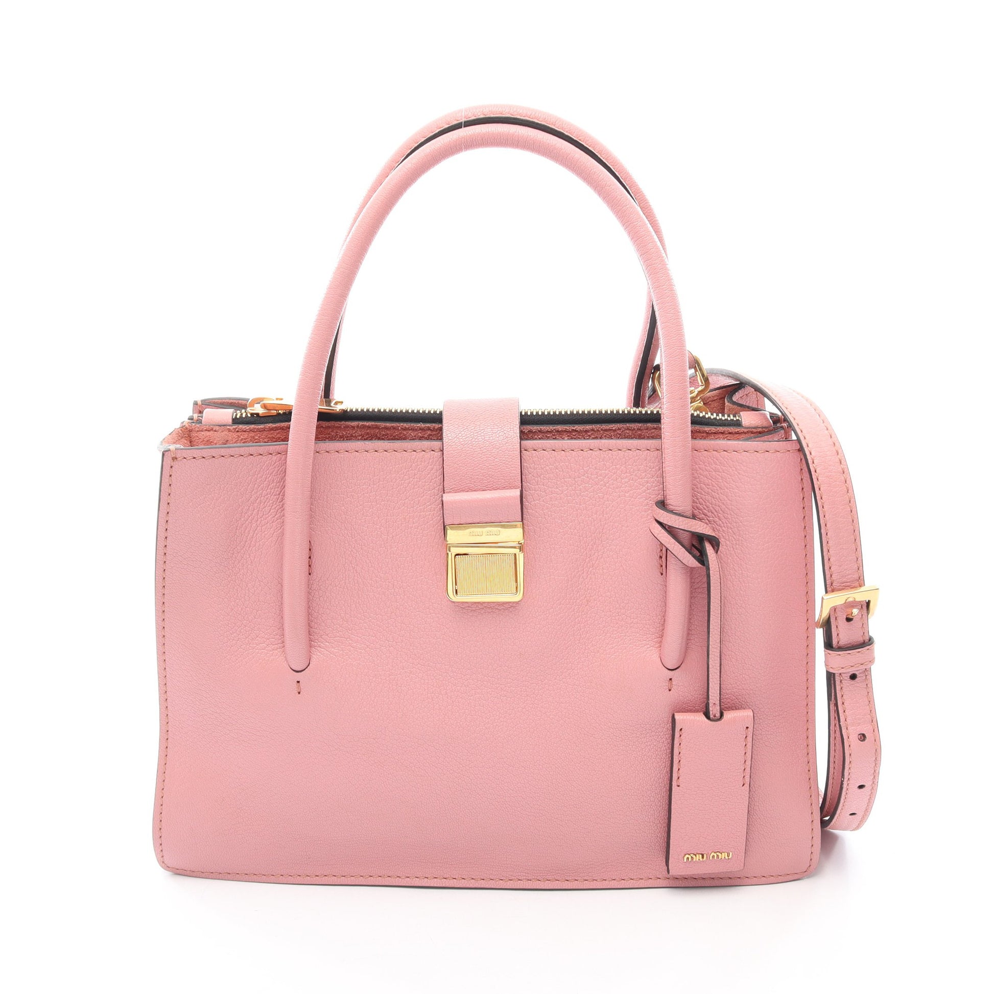 MADRAS マドラス 2WAY ハンドバッグ レザー ピンク ミュウミュウ バッグ miu miu