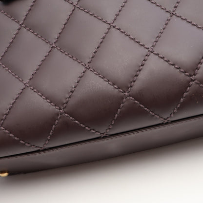 ワイルドステッチ ハンドバッグ ミニボストンバッグ レザー ボルドー ゴールド金具 シャネル
