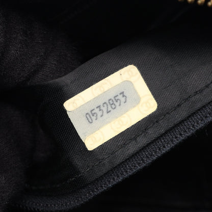 ココマーク ダイヤステッチ フリンジ チェーンショルダーバッグ ラムスキン ブラック ゴールド金具 シャネル