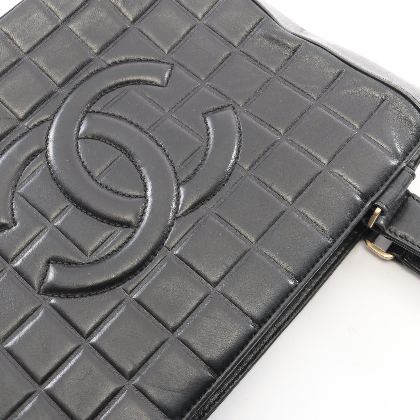 チョコバー ショルダーバッグ トートバッグ ラムスキン ブラック ゴールド金具 シャネル