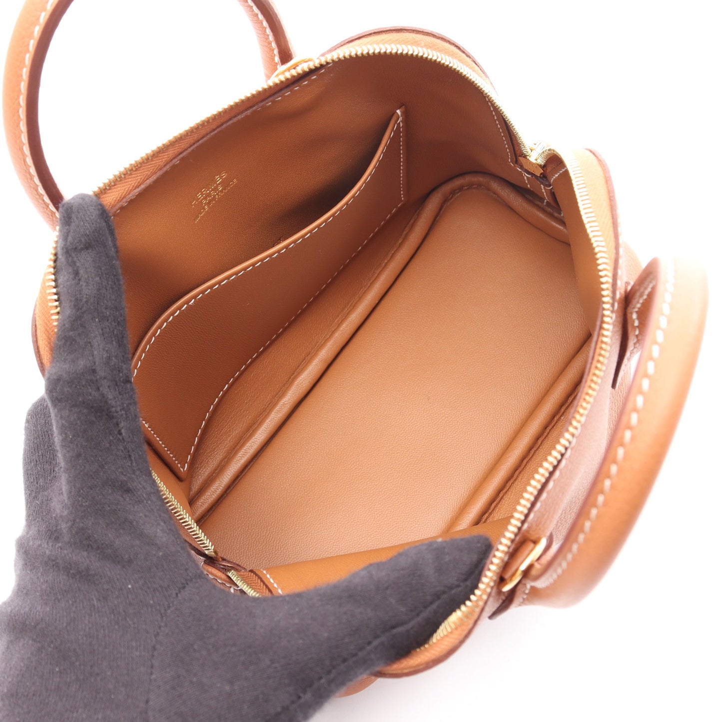 ボリード1923 ミニ ゴールド 2WAY ハンドバッグ エバーカラー ブラウン ゴールド金具 K刻印 エルメス