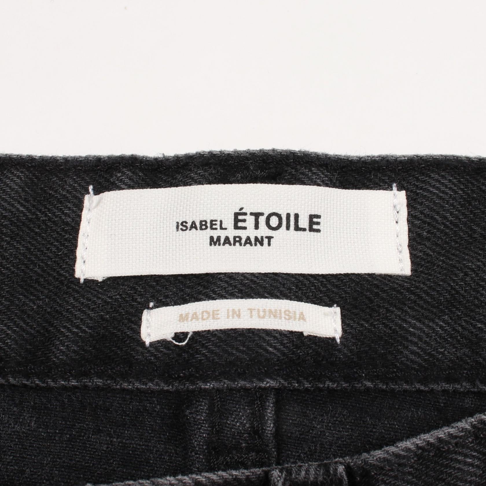 VANDA デニムパンツ コットン ダークグレー エトワールイザベルマラン ボトムス ETOILE ISABEL MARANT