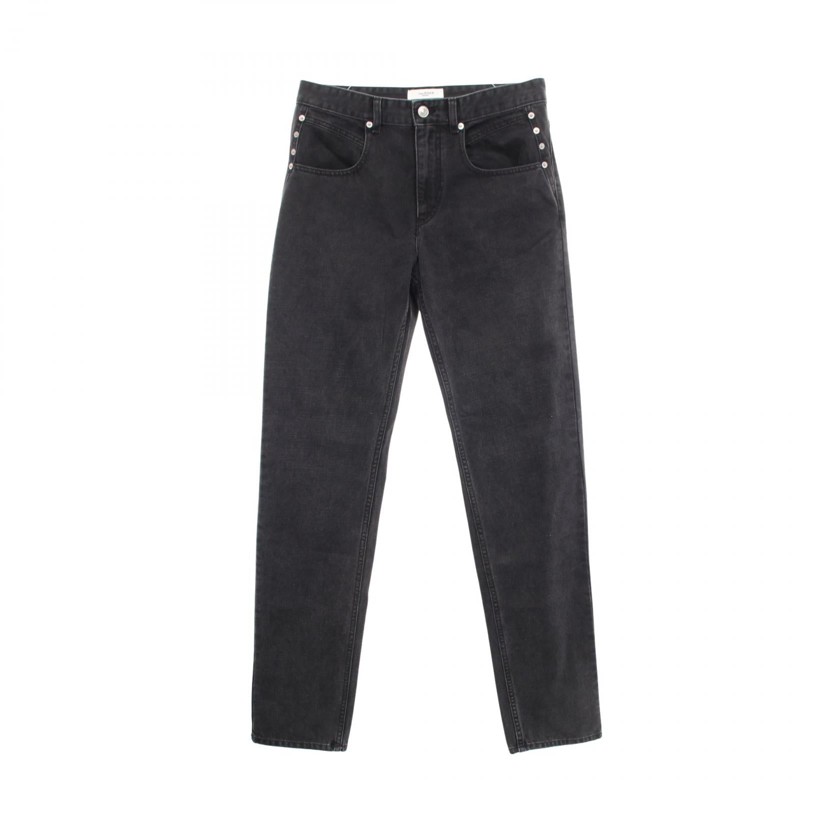 VANDA デニムパンツ コットン ダークグレー エトワールイザベルマラン ボトムス ETOILE ISABEL MARANT
