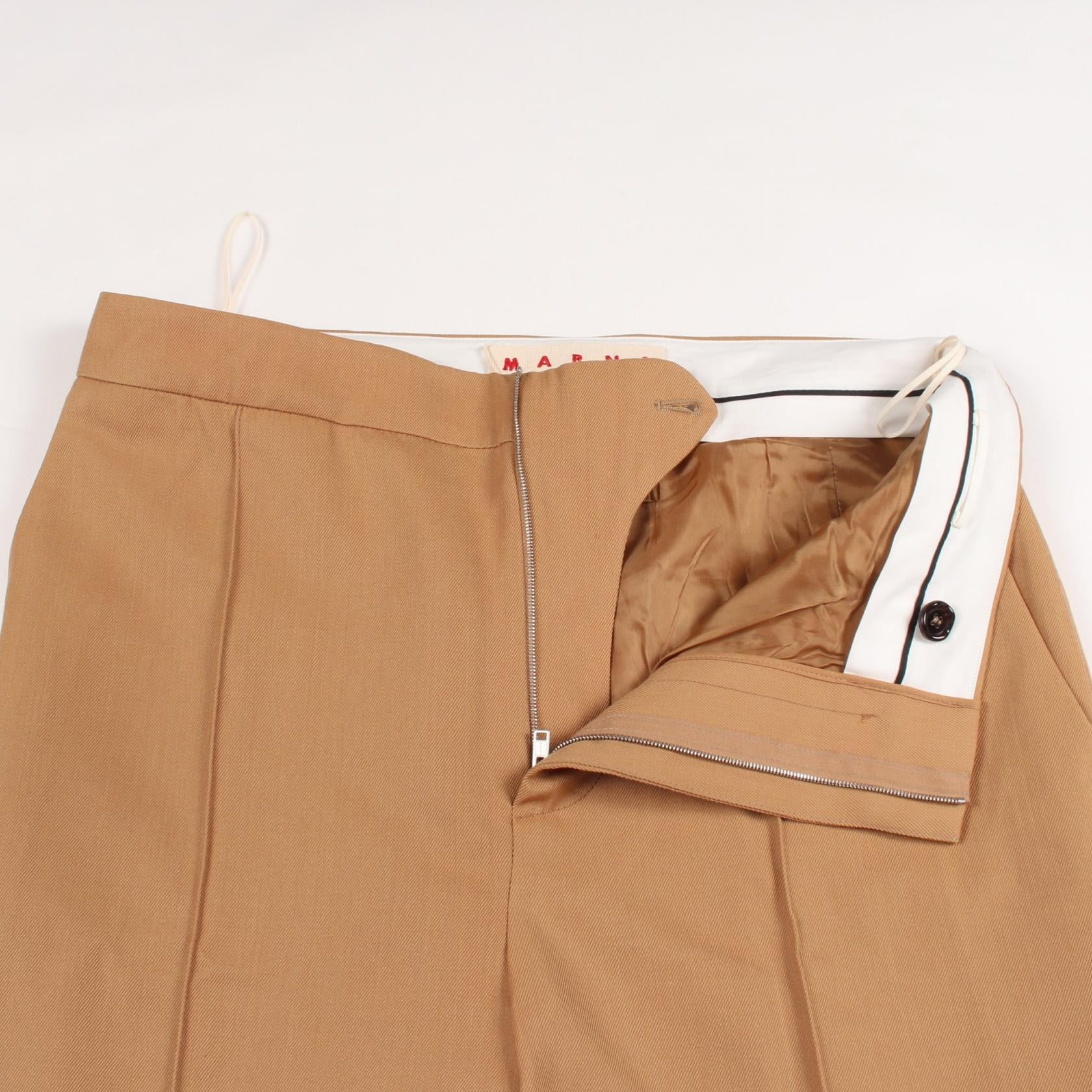 TROPICAL WOOL PANTS スラックス トラウザーズ ウール イエローブラウン マルニ ボトムス MARNI
