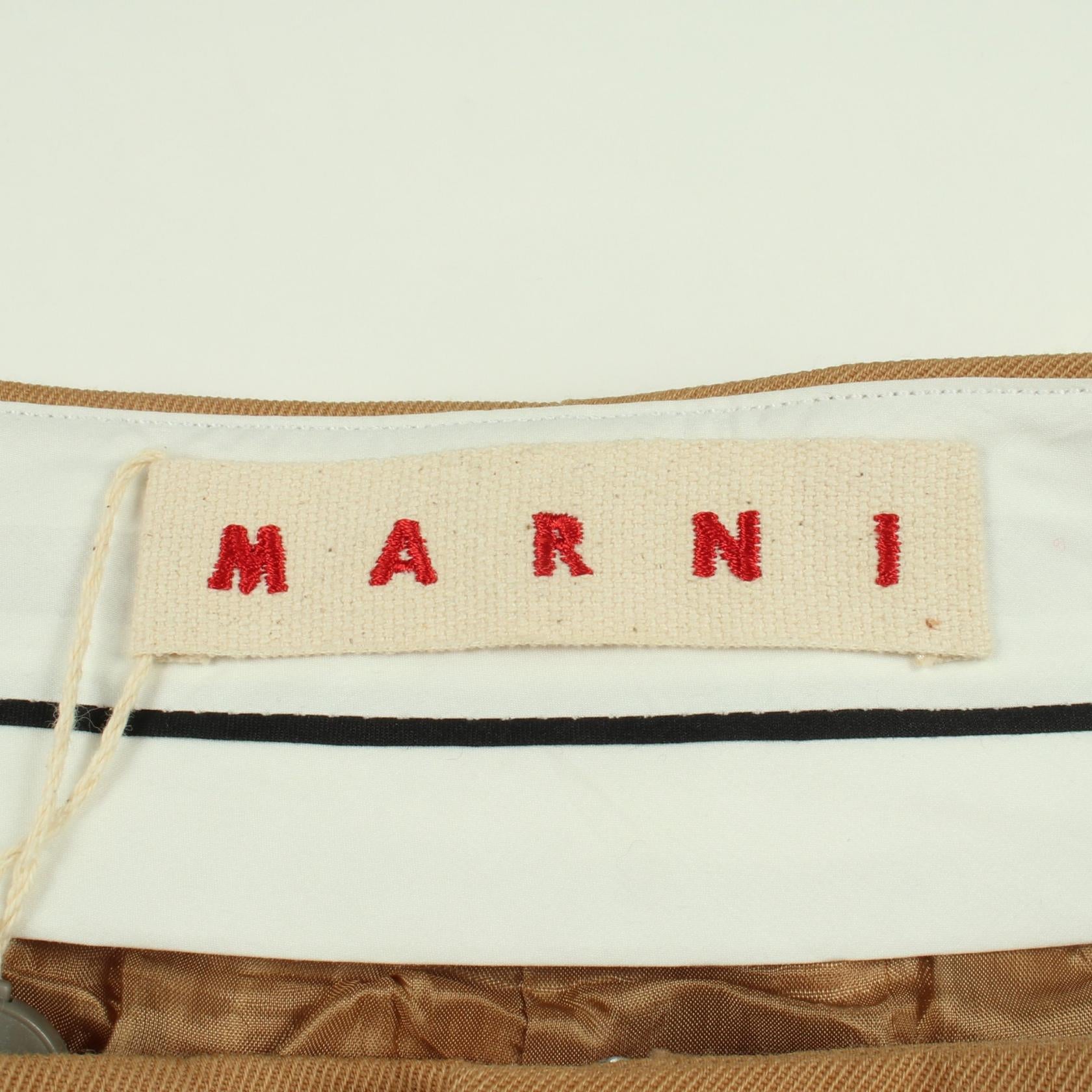 TROPICAL WOOL PANTS スラックス トラウザーズ ウール イエローブラウン マルニ ボトムス MARNI