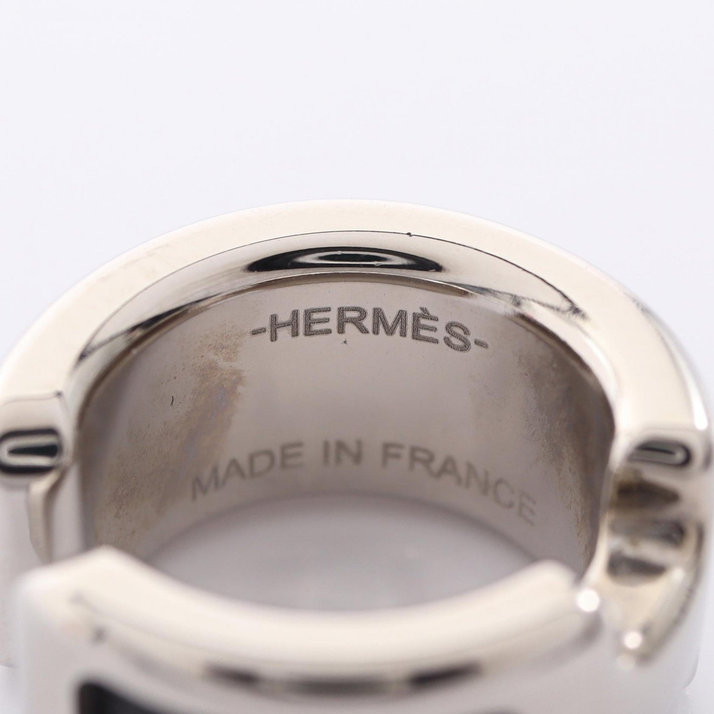 オランプPM イヤーカフ レザー ブラック シルバー エルメス アクセサリー HERMES