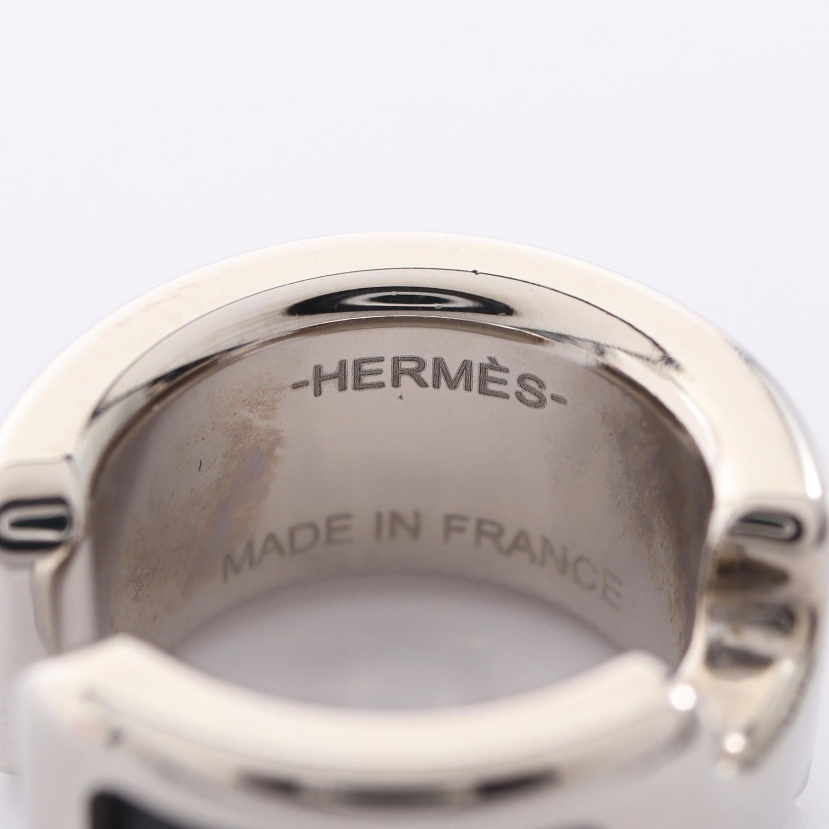 オランプPM イヤーカフ レザー ブラック シルバー エルメス アクセサリー HERMES