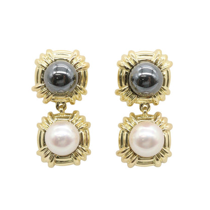 パール ヘマタイト ピアス ピアス K18YG パール ヘマタイト イエローゴールド グレー ホワイト ティファニー アクセサリー TIFFANY & Co.