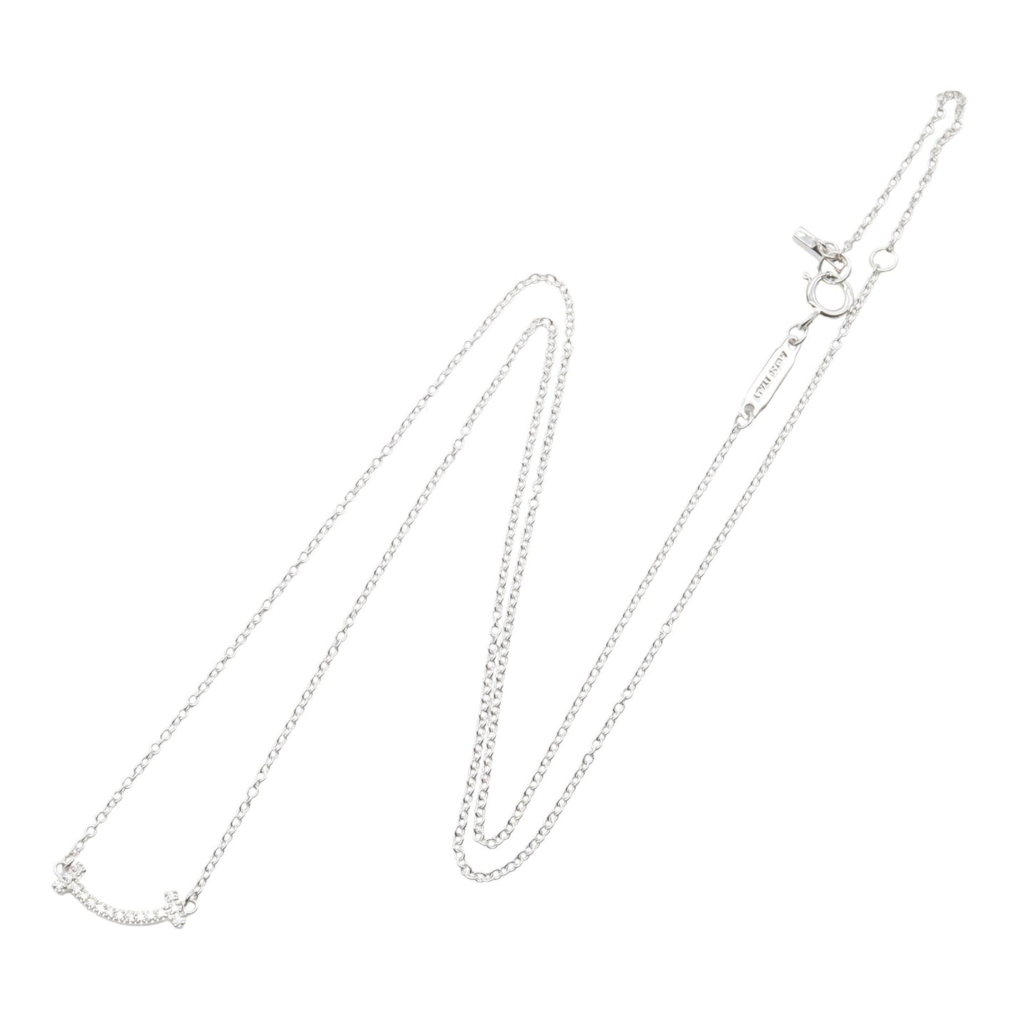 Tスマイル ミニ ネックレス ダイヤ ネックレス K18WG ダイヤモンド ホワイトゴールド クリア ティファニー アクセサリー TIFFANY & Co.