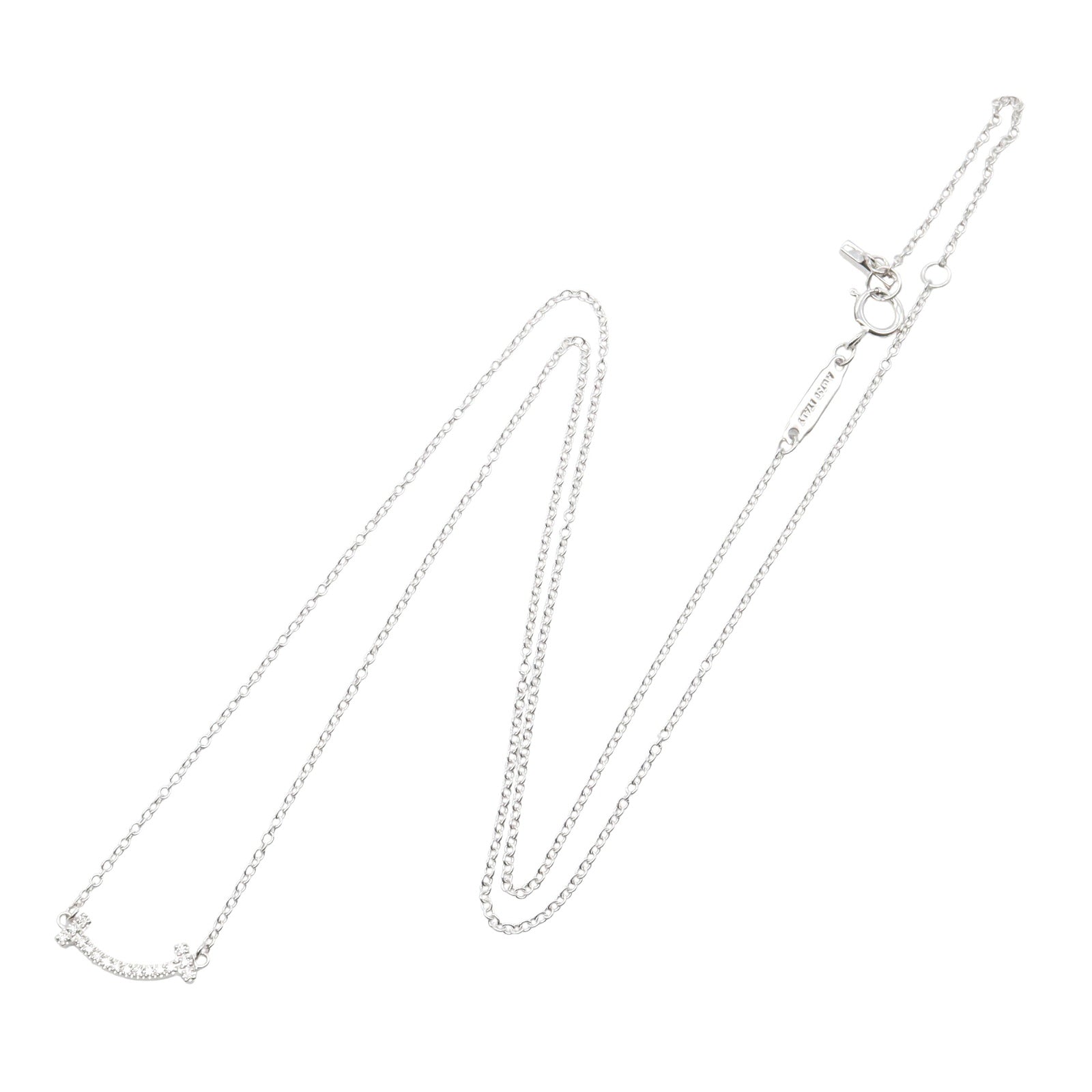 Tスマイル ミニ ネックレス ダイヤ ネックレス K18WG ダイヤモンド ホワイトゴールド クリア ティファニー アクセサリー TIFFANY & Co.