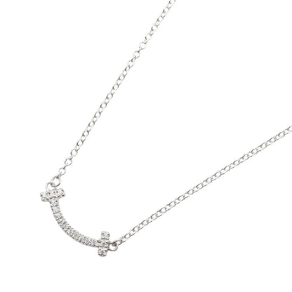 Tスマイル ミニ ネックレス ダイヤ ネックレス K18WG ダイヤモンド ホワイトゴールド クリア ティファニー アクセサリー TIFFANY & Co.