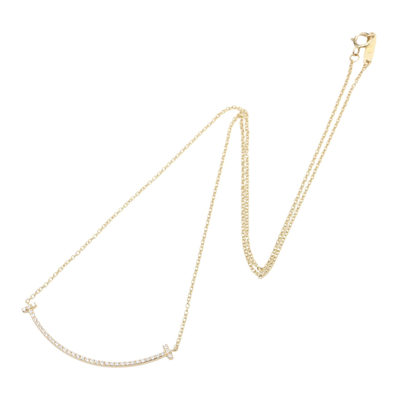 Tスマイル スモール ダイヤ ネックレス K18YG ダイヤモンド イエローゴールド クリア ティファニー アクセサリー TIFFANY & Co.