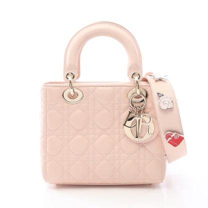 LADY DIOR MY ABCDIOR レディディオール スモール カナージュ 2WAY ハンドバッグ レザー ライトピンク クリスチャンディオール バッグ Christian Dior