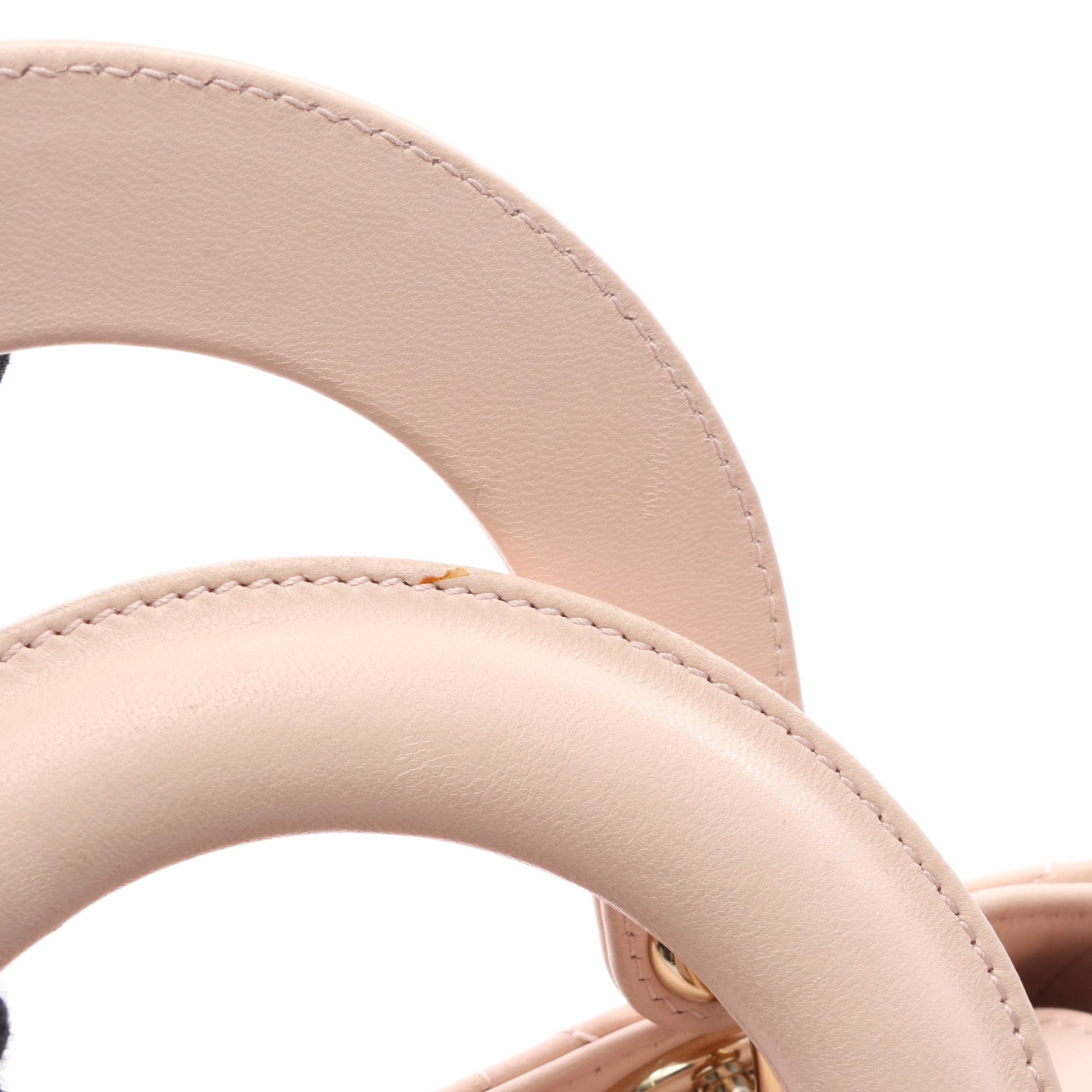 LADY DIOR MY ABCDIOR レディディオール スモール カナージュ 2WAY ハンドバッグ レザー ライトピンク クリスチャンディオール バッグ Christian Dior