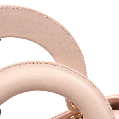 LADY DIOR MY ABCDIOR レディディオール スモール カナージュ 2WAY ハンドバッグ レザー ライトピンク クリスチャンディオール バッグ Christian Dior