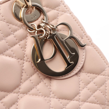 LADY DIOR MY ABCDIOR レディディオール スモール カナージュ 2WAY ハンドバッグ レザー ライトピンク クリスチャンディオール バッグ Christian Dior