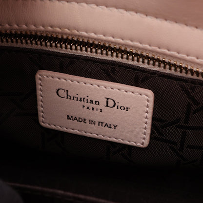 LADY DIOR MY ABCDIOR レディディオール スモール カナージュ 2WAY ハンドバッグ レザー ライトピンク クリスチャンディオール バッグ Christian Dior
