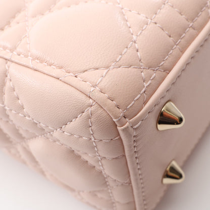 LADY DIOR MY ABCDIOR レディディオール スモール カナージュ 2WAY ハンドバッグ レザー ライトピンク クリスチャンディオール バッグ Christian Dior