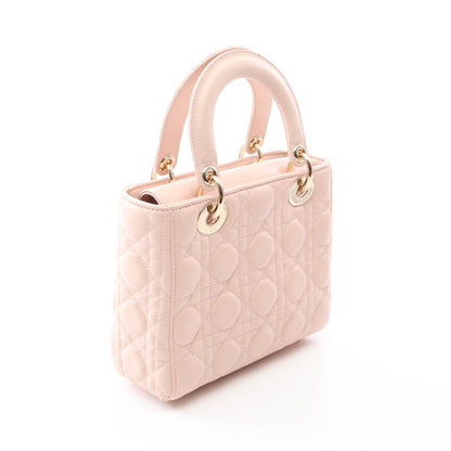 LADY DIOR MY ABCDIOR レディディオール スモール カナージュ 2WAY ハンドバッグ レザー ライトピンク クリスチャンディオール バッグ Christian Dior