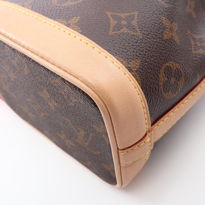 LOUIS VUITTON × Sun Yitian ナノ ノエ アニモグラム 2WAY ハンドバッグ PVC レザー ブラウン ピンクレッド ルイヴィトン