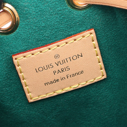 LOUIS VUITTON × Sun Yitian ナノ ノエ アニモグラム 2WAY ハンドバッグ PVC レザー ブラウン ピンクレッド ルイヴィトン