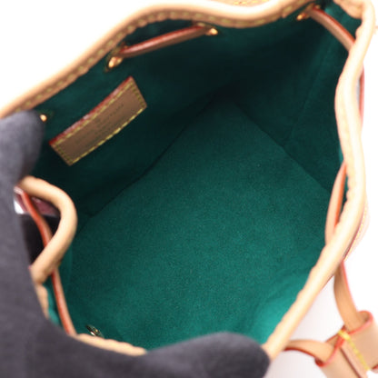 LOUIS VUITTON × Sun Yitian ナノ ノエ アニモグラム 2WAY ハンドバッグ PVC レザー ブラウン ピンクレッド ルイヴィトン
