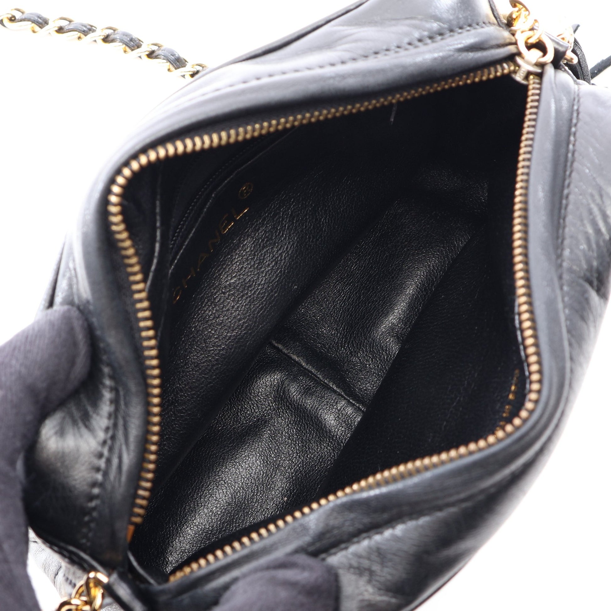 マトラッセ タッセル チェーンショルダーバッグ ラムスキン ブラック ゴールド金具 ヴィンテージ シャネル バッグ CHANEL