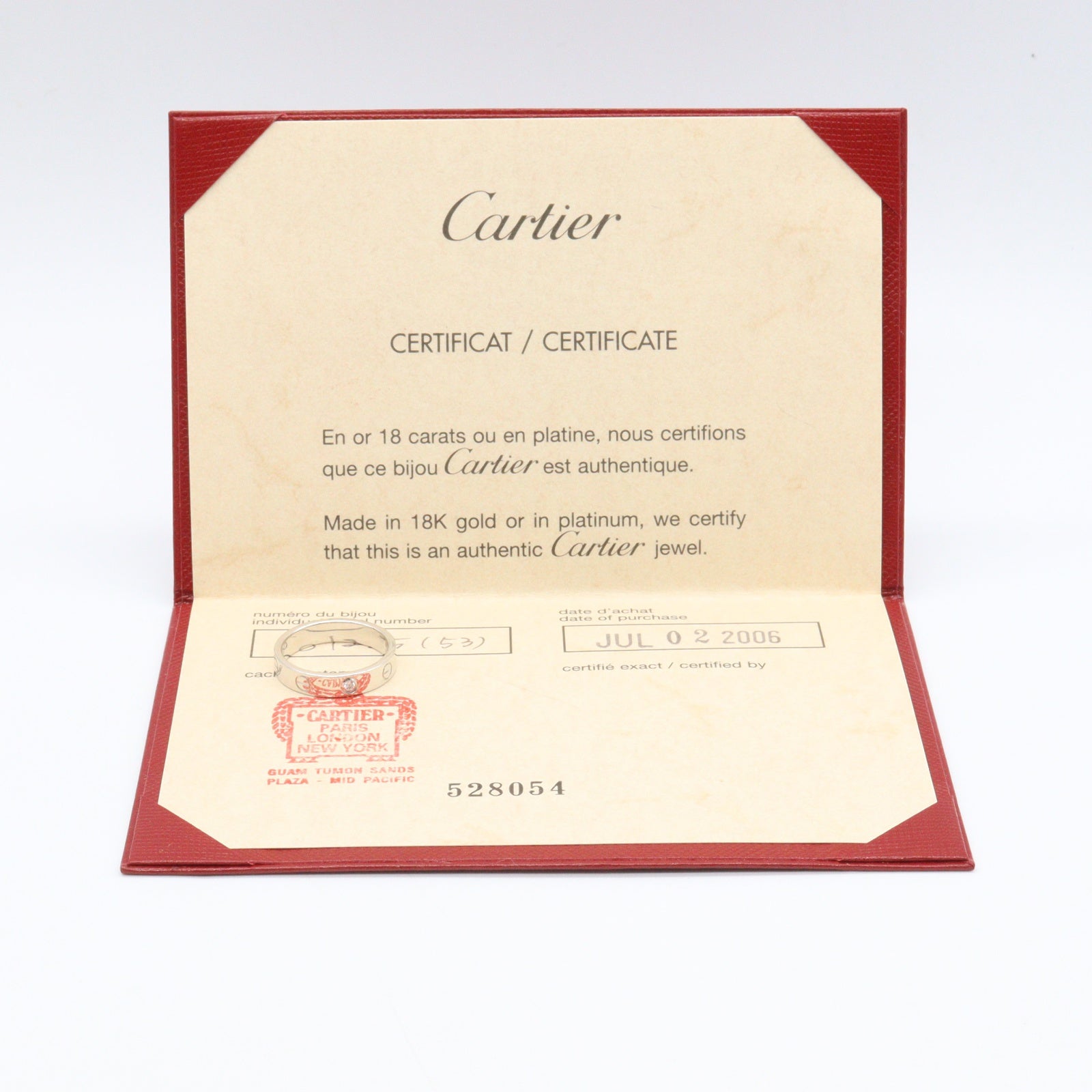 ミニラブリング 1PD リング 指輪 K18WG ダイヤモンド ホワイトゴールド クリア カルティエ アクセサリー Cartier