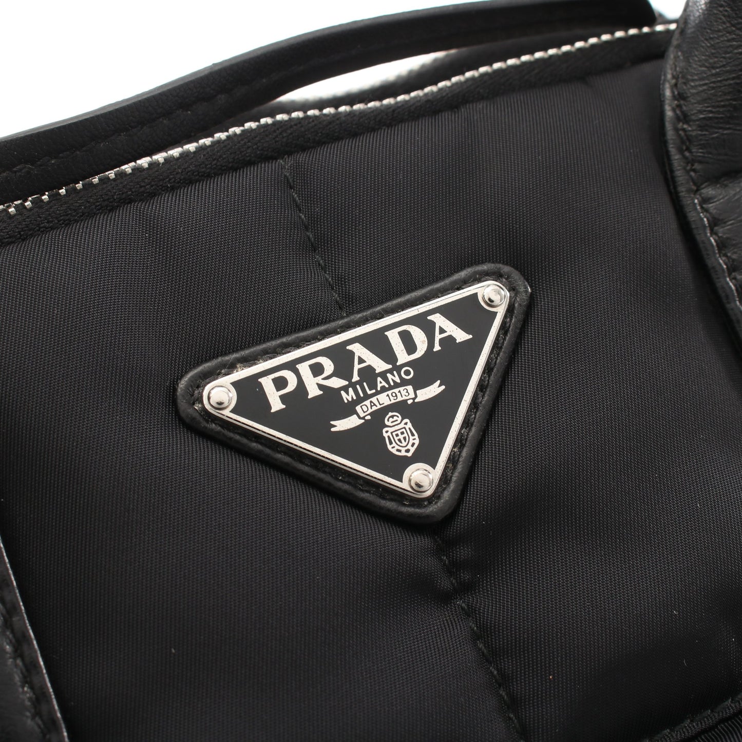 TESSUTO BOMBER ボンバー 2WAY ハンドバッグ トートバッグ ナイロン レザー ブラック プラダ バッグ PRADA