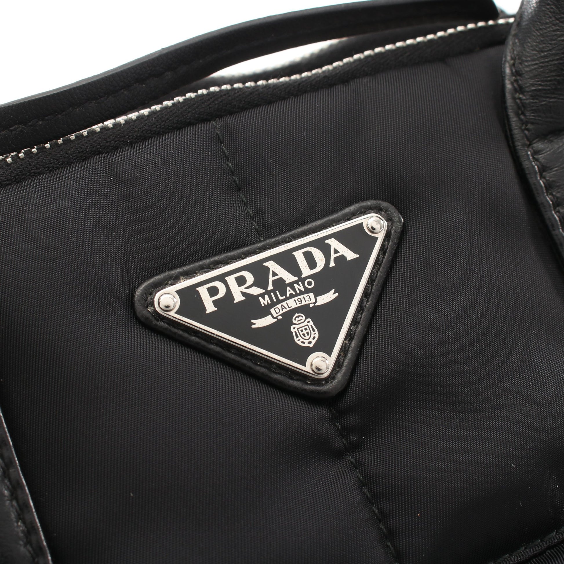 TESSUTO BOMBER ボンバー 2WAY ハンドバッグ トートバッグ ナイロン レザー ブラック プラダ バッグ PRADA