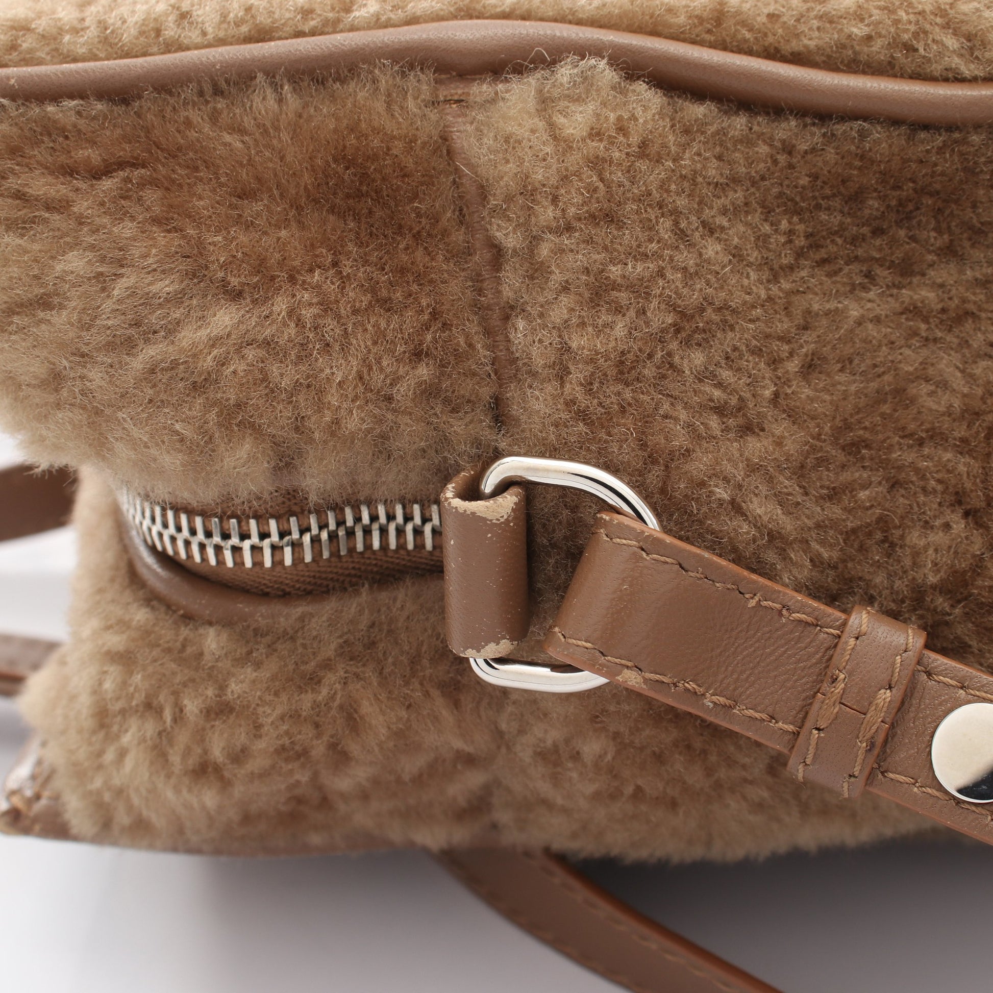 BAZAR SHOPPER バザールショッパー XS 2WAY ハンドバッグ トートバッグ ムートン レザー ブラウン バレンシアガ バッグ BALENCIAGA