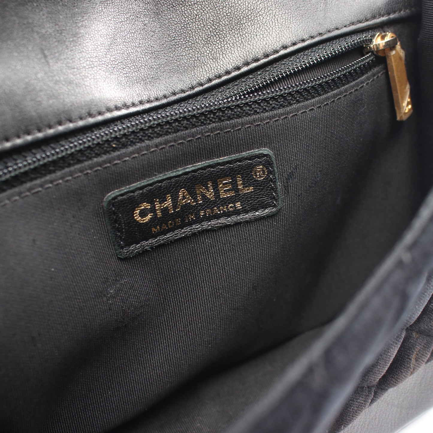 マトラッセ チェーンショルダーバッグ ラムスキン ベロア ブラック ゴールド金具 シャネル バッグ CHANEL
