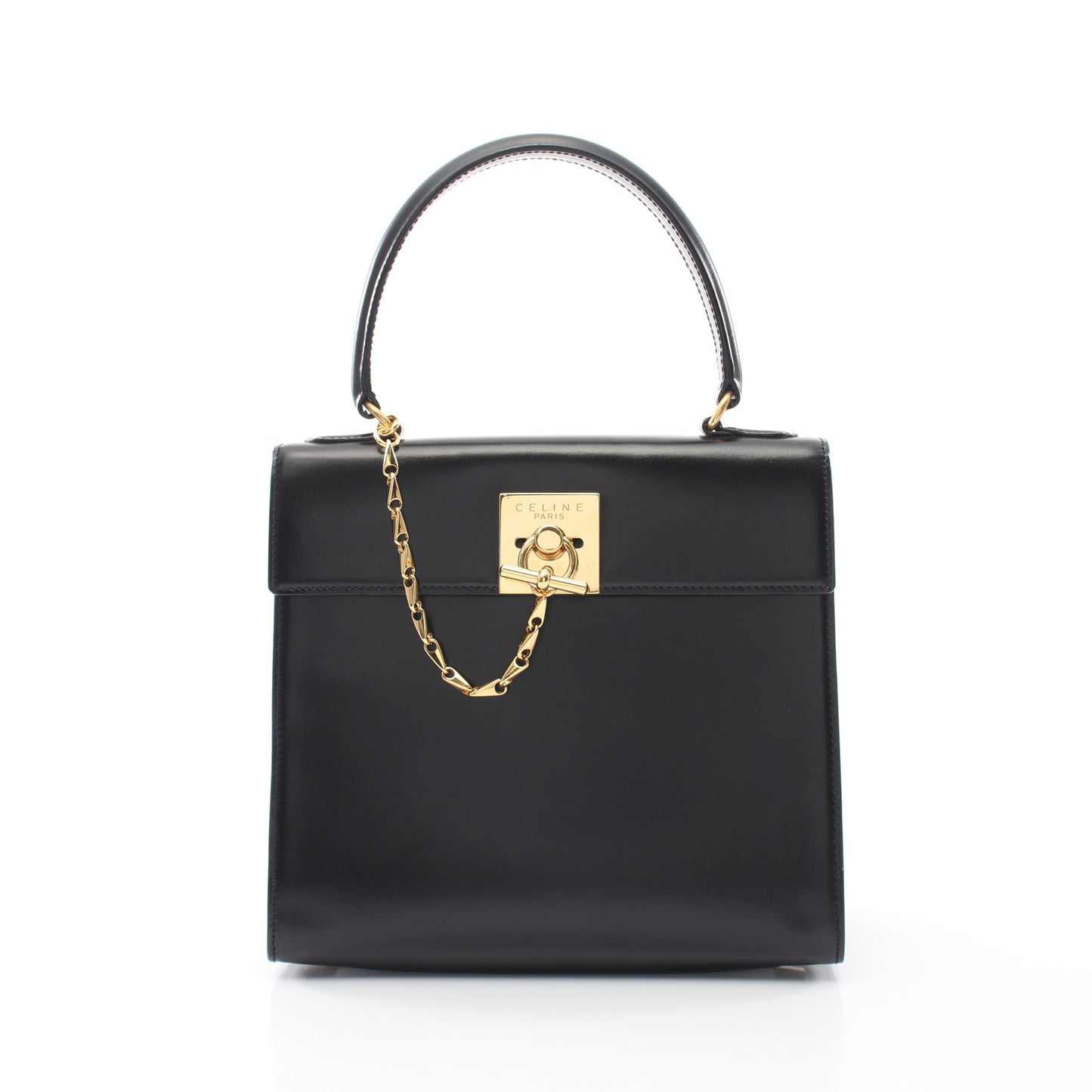 ガンチーニ ハンドバッグ レザー ブラック セリーヌ バッグ CELINE