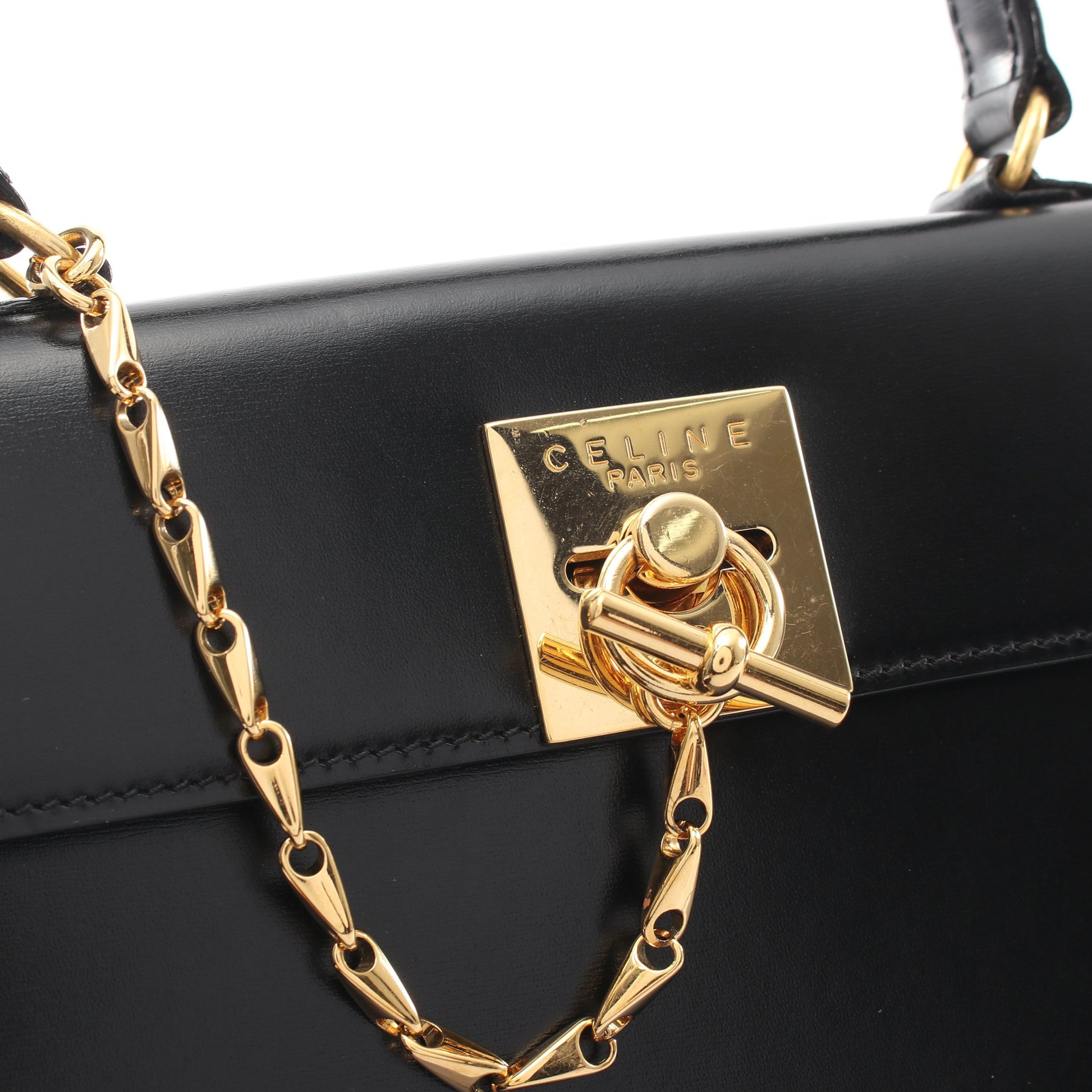 ガンチーニ ハンドバッグ レザー ブラック セリーヌ バッグ CELINE