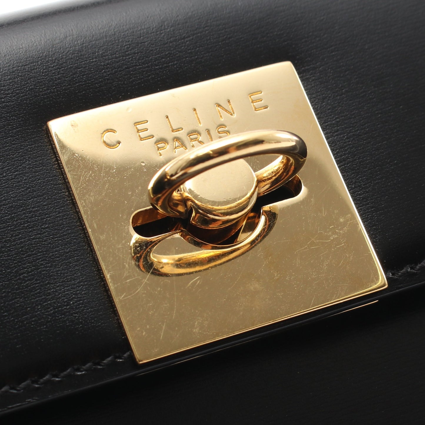 ガンチーニ ハンドバッグ レザー ブラック セリーヌ バッグ CELINE