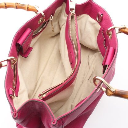 バンブー ショッパー ミディアム 2WAY ハンドバッグ トートバッグ レザー ピンクパープル グッチ バッグ GUCCI