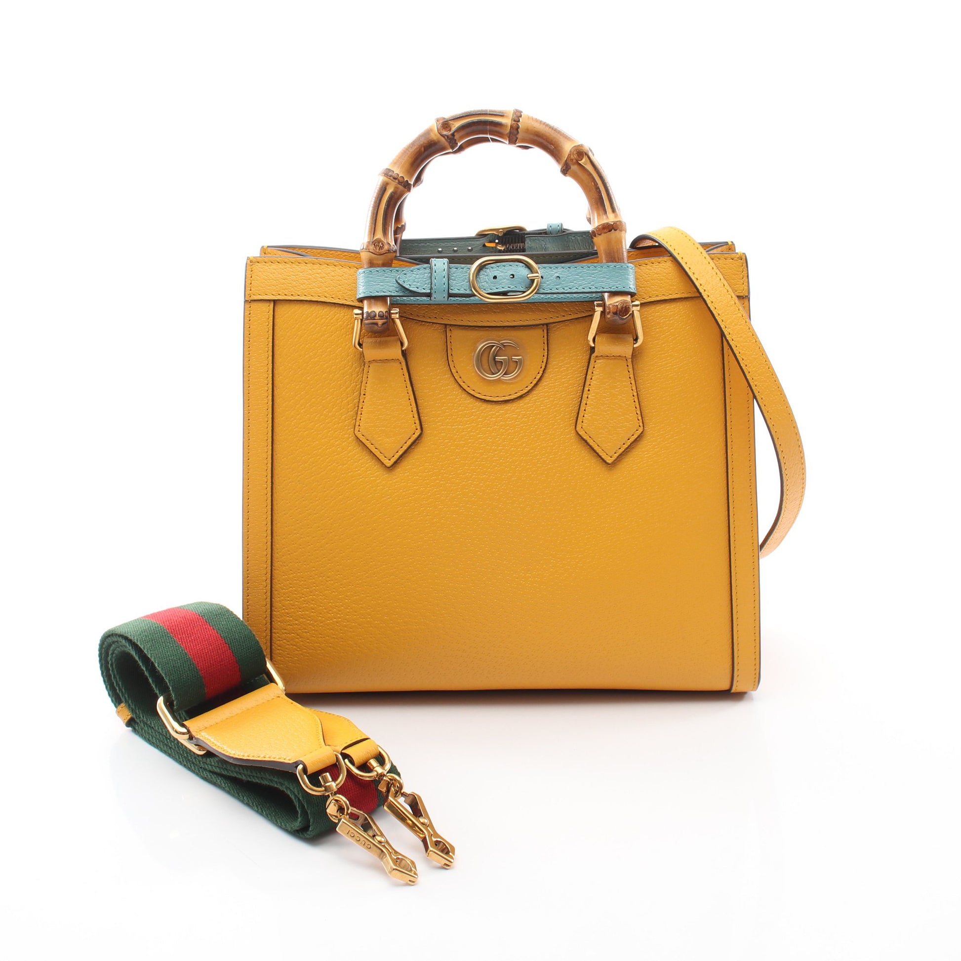 ダイアナ スモール 2WAY ハンドバッグ レザー イエロー グッチ バッグ GUCCI