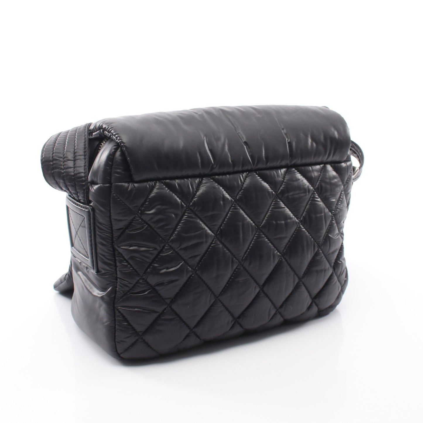 コココクーン ショルダーバッグ ナイロン レザー ブラック シルバー金具 シャネル バッグ CHANEL