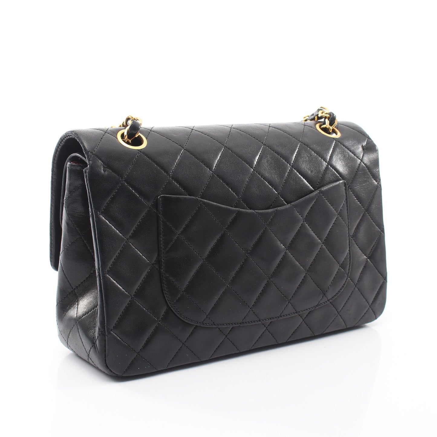 マトラッセ Wフラップ Wチェーンショルダーバッグ ラムスキン ブラック ゴールド金具 シャネル バッグ CHANEL