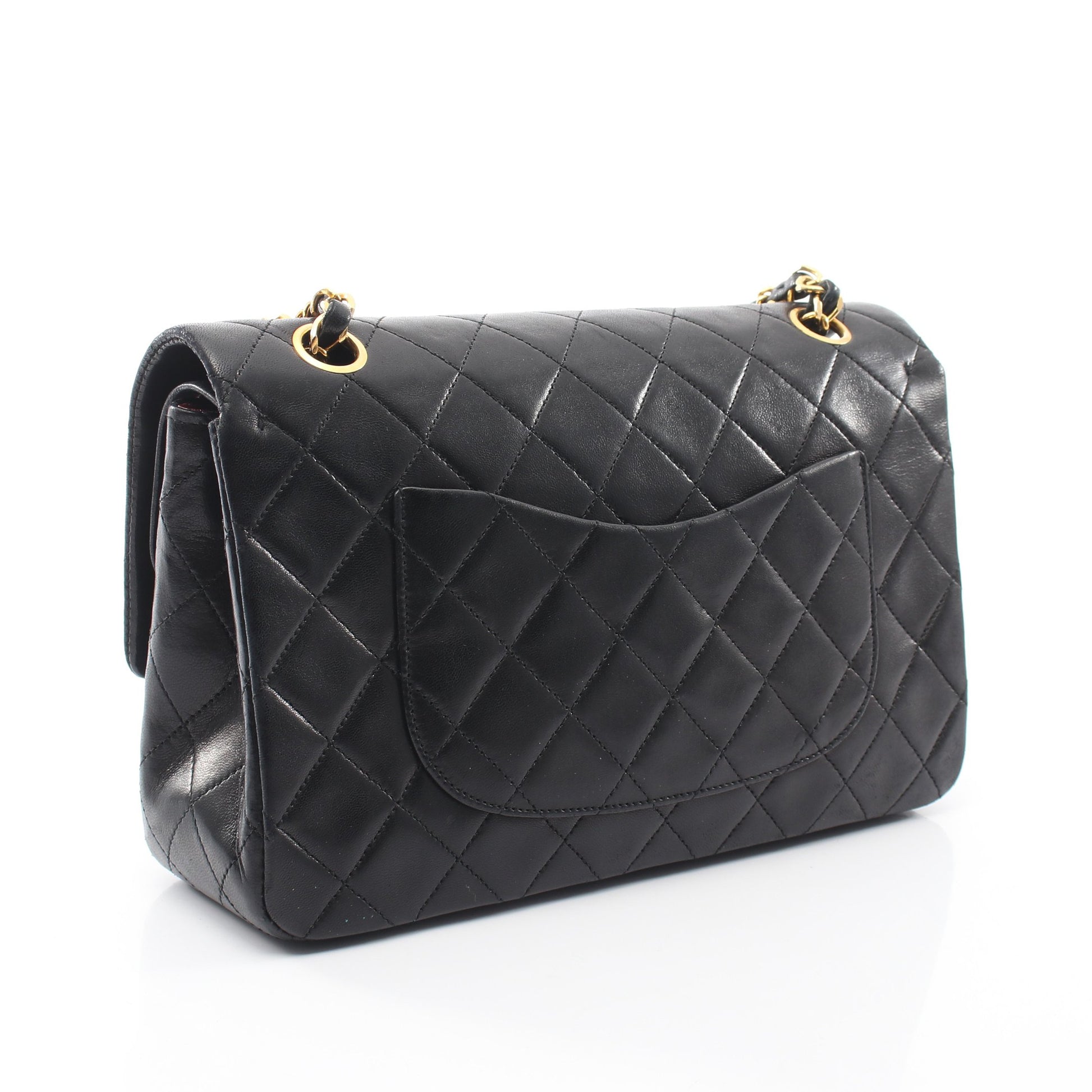 マトラッセ Wフラップ Wチェーンショルダーバッグ ラムスキン ブラック ゴールド金具 シャネル バッグ CHANEL
