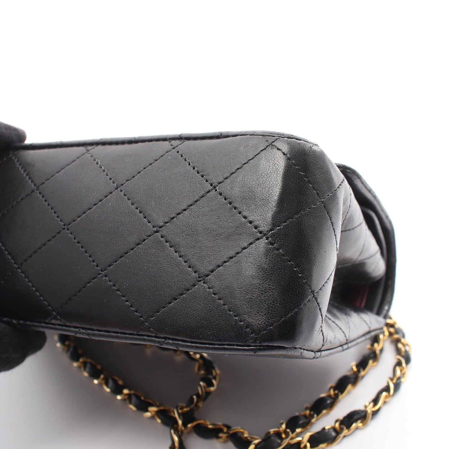マトラッセ Wフラップ Wチェーンショルダーバッグ ラムスキン ブラック ゴールド金具 シャネル バッグ CHANEL