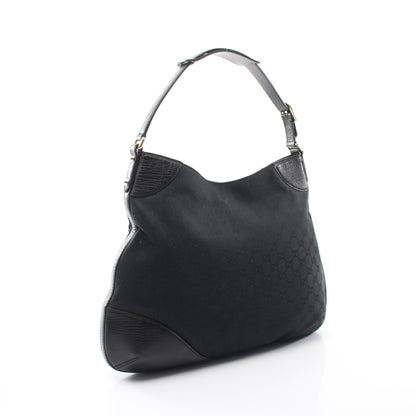 ホースビット GGキャンバス ワンショルダーバッグ キャンバス レザー ブラック グッチ バッグ GUCCI