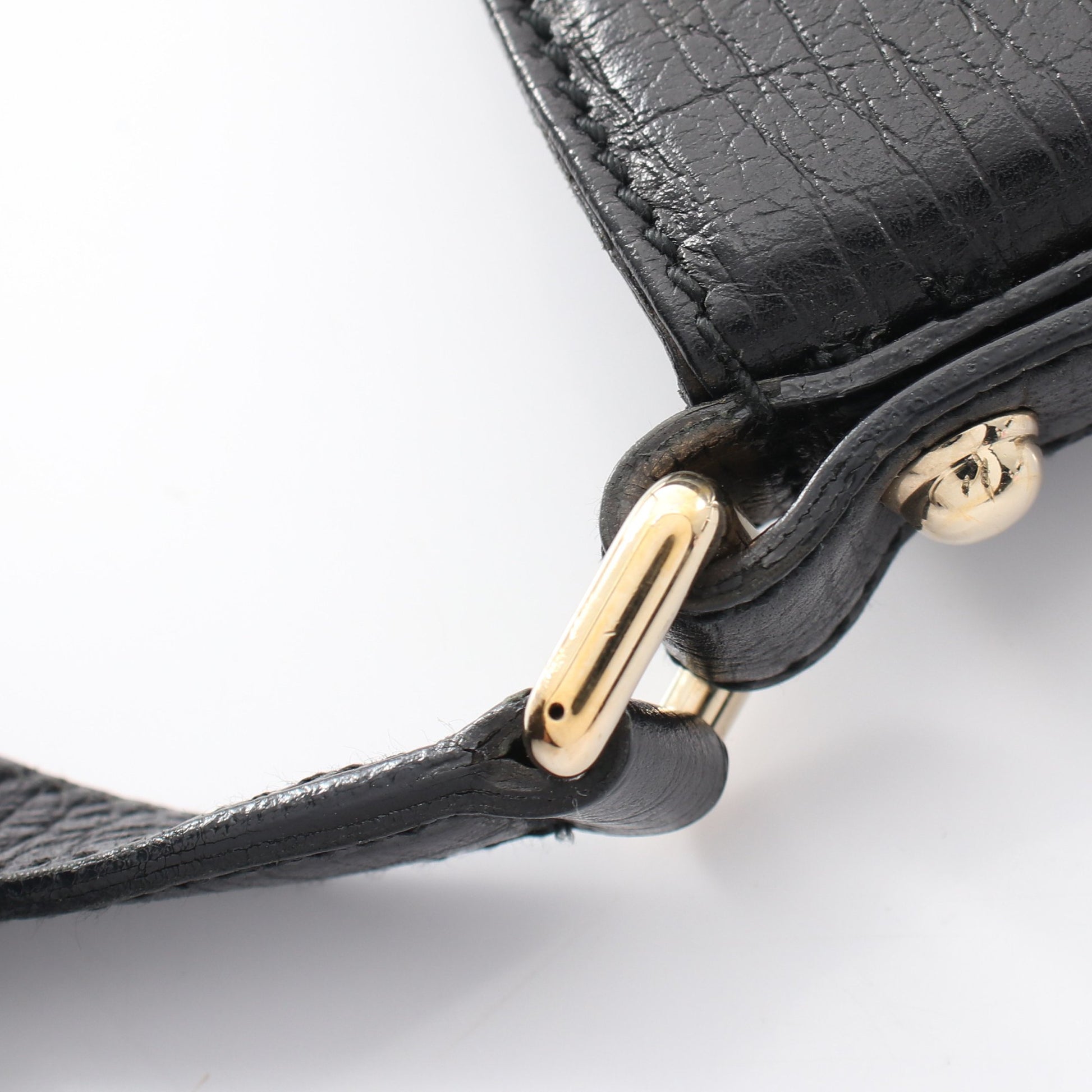 ホースビット GGキャンバス ワンショルダーバッグ キャンバス レザー ブラック グッチ バッグ GUCCI