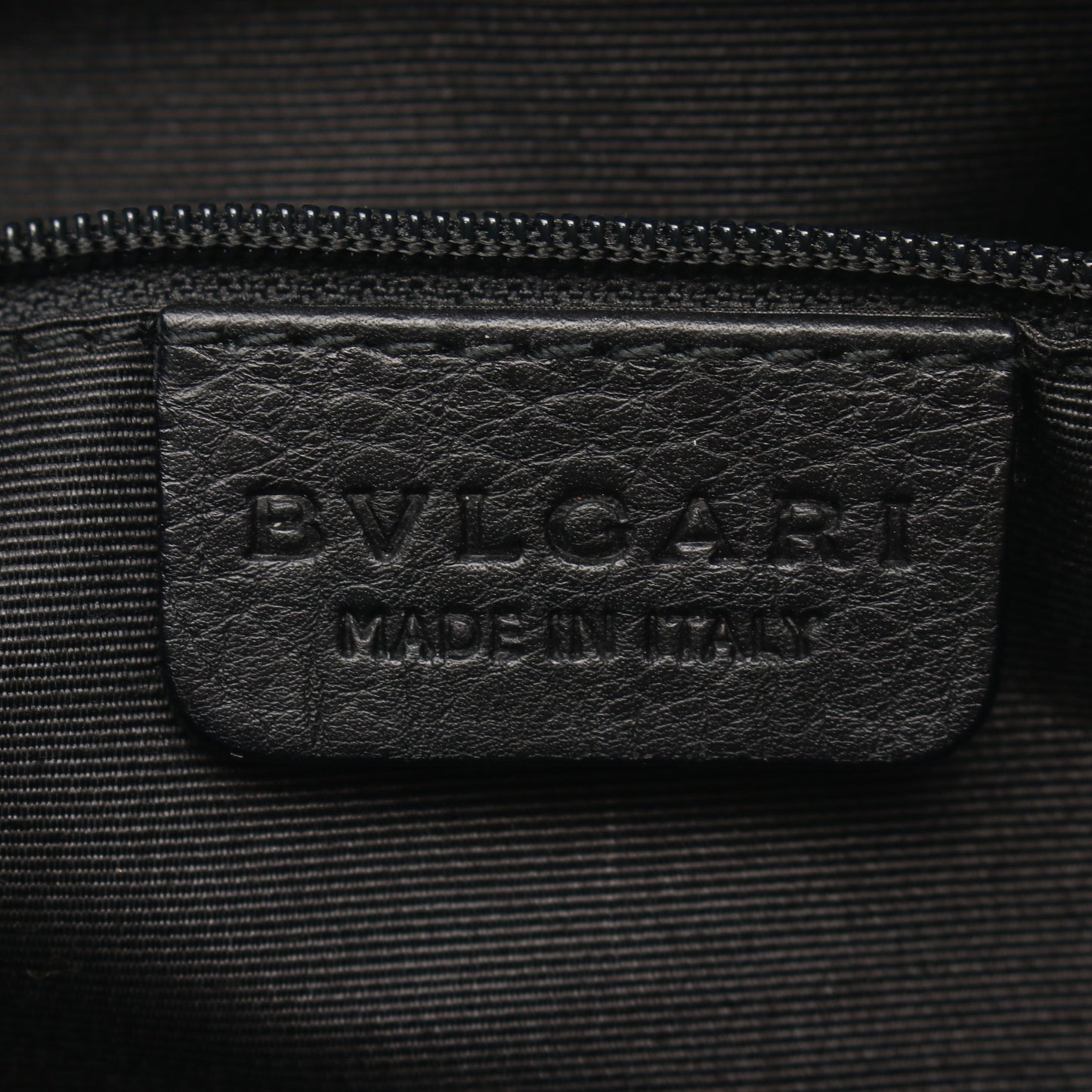 ロゴマニア ハンドバッグ キャンバス レザー ブラック ブルガリ バッグ BVLGARI