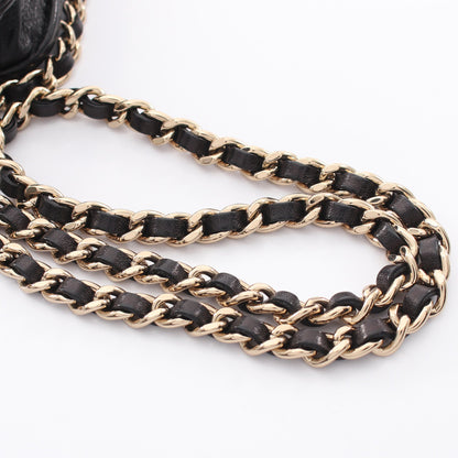 Vステッチ チェーンウォレット レザー ブラック ゴールド金具 シャネル バッグ CHANEL